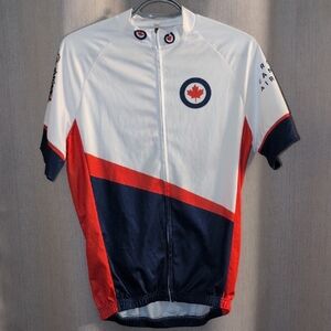 Men's White, Navy & Red Military-Inspired Cycling Jersey